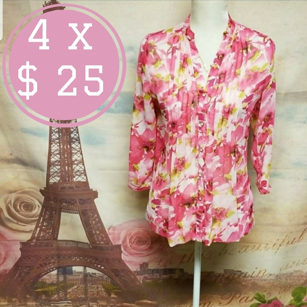 Charter club floral see through shirt